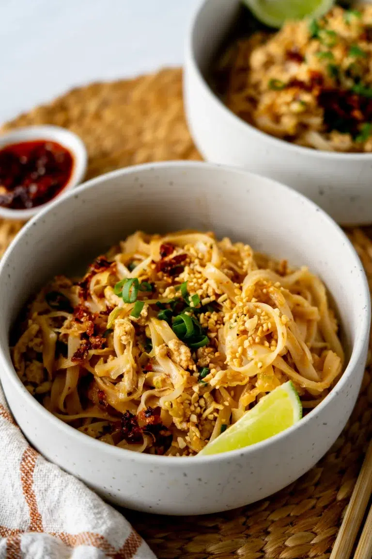 Creamy Coconut Peanut Noodles with Chili Oil