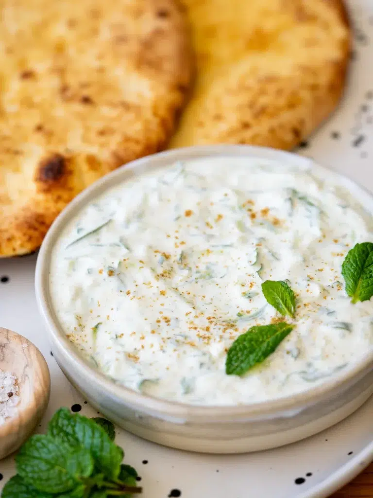 Cucumber Raita Recipe with Naan Bread