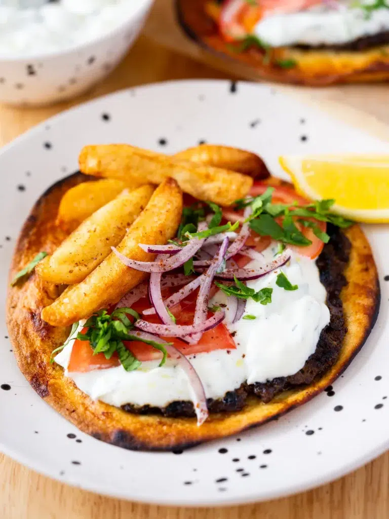 Gyros Smashed Tacos Recipe with Tzatziki