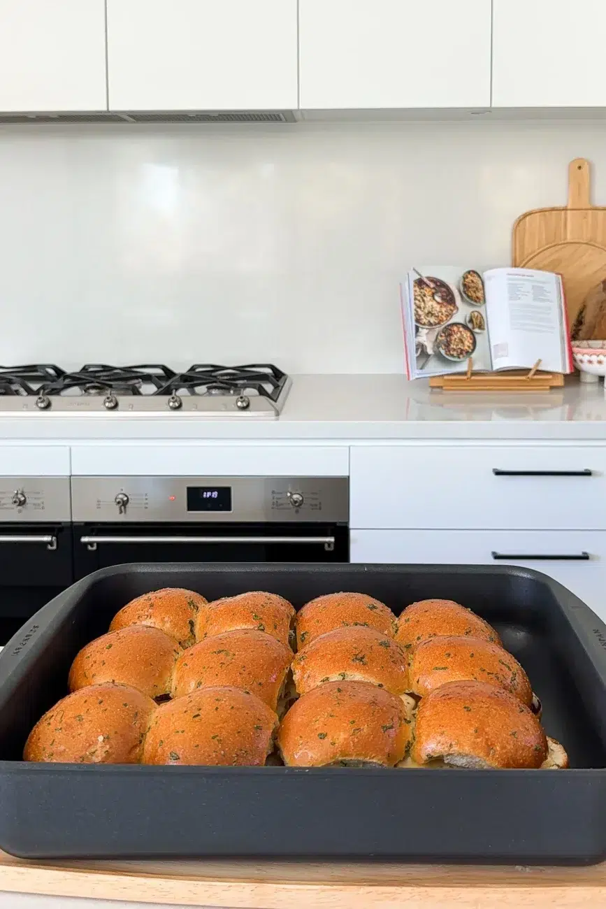 Leftover Turkey Sliders in oven tray