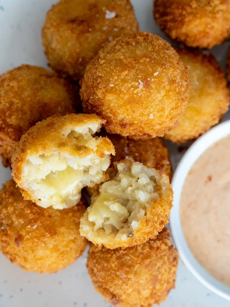 Close up of Mushroom Arancini recipe