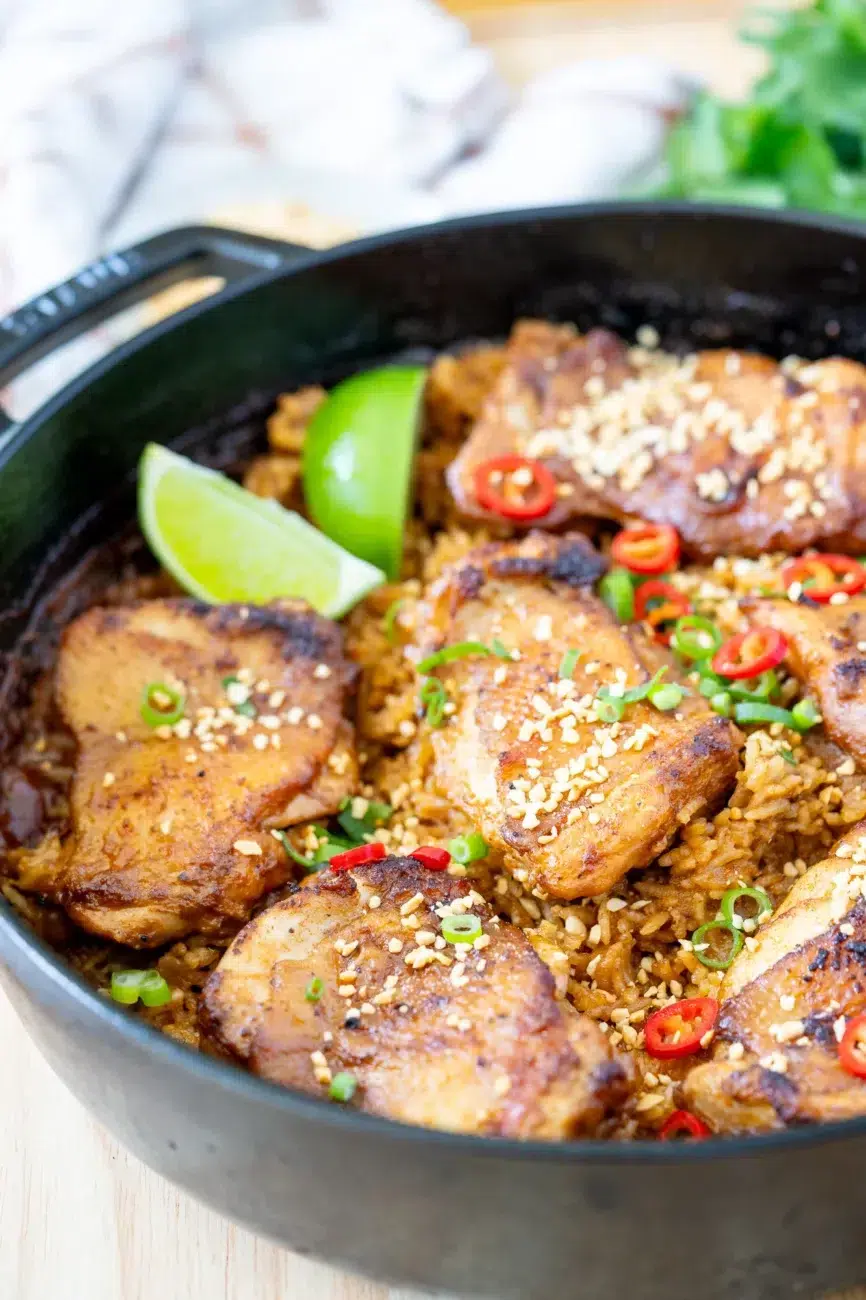 One-pan Peanut Chicken and Rice Recipe